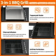 thumbnail image 6 of 2 Burner Propane Gas & Charcoal Combo Grill with Griddle, 19100 BTU Outdoor BBQ Smoker BBQ Grill with Side Burner, Cast Iron Grates, Temperature Gauge, Cart with Wheels, 6 of 7