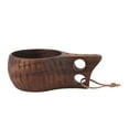 thumbnail image 2 of Solid Wood Coffee Cup with Handle Ergonomic Design 350ML Capacity Hand Carved, Portable Multifunctional Wood Mug Drinking Cup for Coffee Tea Milk Beverages, 2 of 8