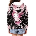 thumbnail image 4 of Chririnla Cherry Blossom Art Axolotl Comfy Hooded Sweatshirt with Pockets Long Sleeve Loose Casual Pullover for Youth Girls Size 10-12, 4 of 7