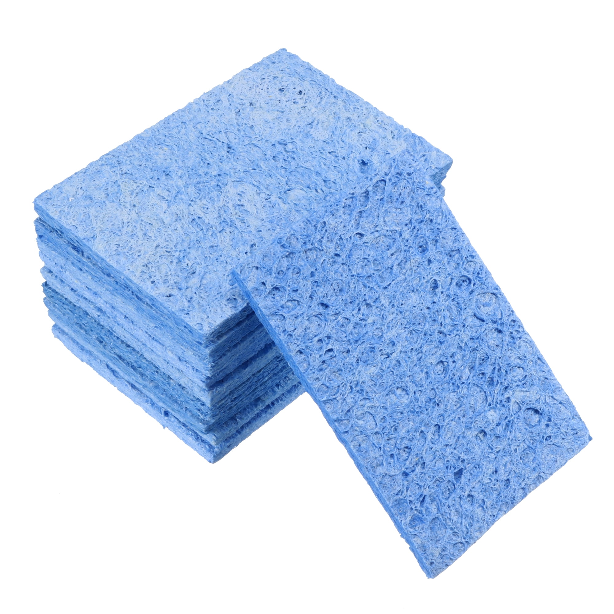 Uxcell 50.7x35.4x3mm Rectangle Blue Soldering Sponge for Iron Tips 10