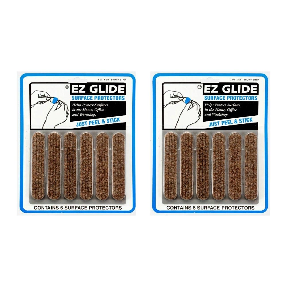 EZ Glide Surface Protector Strips Adhesive Floor Furniture 6 Strips