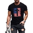 thumbnail image 2 of adaychics Patriotic T Shirts for Men Cross Crewneck Casual Short Sleeve Flag T Shirts Regular Fit Summer Top for Leisure, 2 of 7