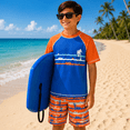 thumbnail image 3 of iXtreme Boys Rash Guard Set - 2 Piece UPF50+ Quick Dry Short Sleeve Swim Shirt & Swim Trunks for Boys, 3 of 7