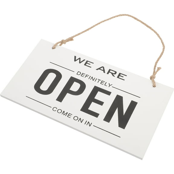 Supvox Open Closed Sign Board Rectangle Wooden Indication For Store Door 1Pack