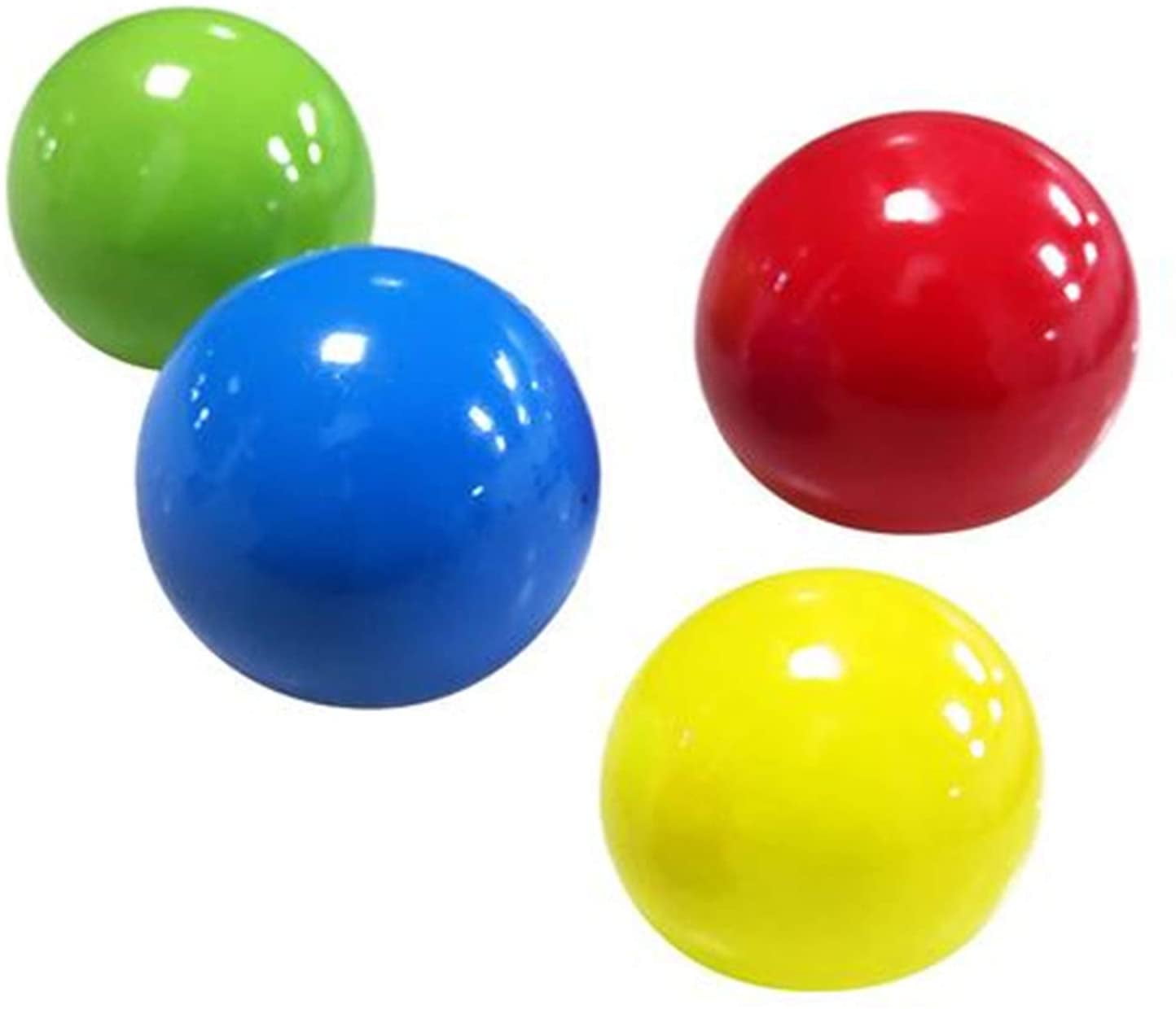 Anxiety Stick to The Wall and Slowly Fall Off OCD Fun Toy forADHD 4 Pcs Luminous Stress Relief Balls Sticky Ball Non-Toxic Decompression Toys for Adults and Children 