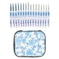 thumbnail image 1 of Juego de 16 agujas de crochet de porcelana azul y blanca con mango ergonómico, agujas de crochet con estuche, herramientas de arte para tejer a mano para principiantes, 1 of 9
