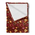 thumbnail image 2 of Retro Soft Flannel Fleece Throw Blanket, Fifties Sixties Inspired Composition of Abstract Shapes on Dark Dotted Background, Cozy Plush for Indoor and Outdoor Use, 60" x 80", Multicolor, by Ambesonne, 2 of 5