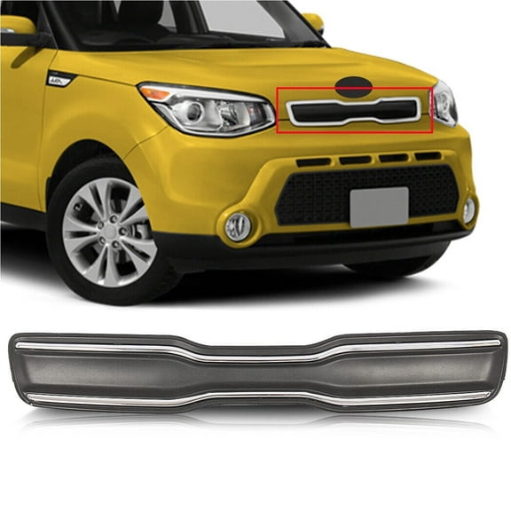 JX RACING·PERFORMANCE·ACCESSORIES Fits Kia Soul 2014-2016 Front Upper Grille Grill Black W/Chrome Trim 86350B2000