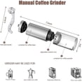 thumbnail image 3 of Molinillo de café manual - Molinillo de Rebabas de Acero Inoxidable Molinillo de café de Mano Vintage Portátil para viajes de Campamento, 3 of 4