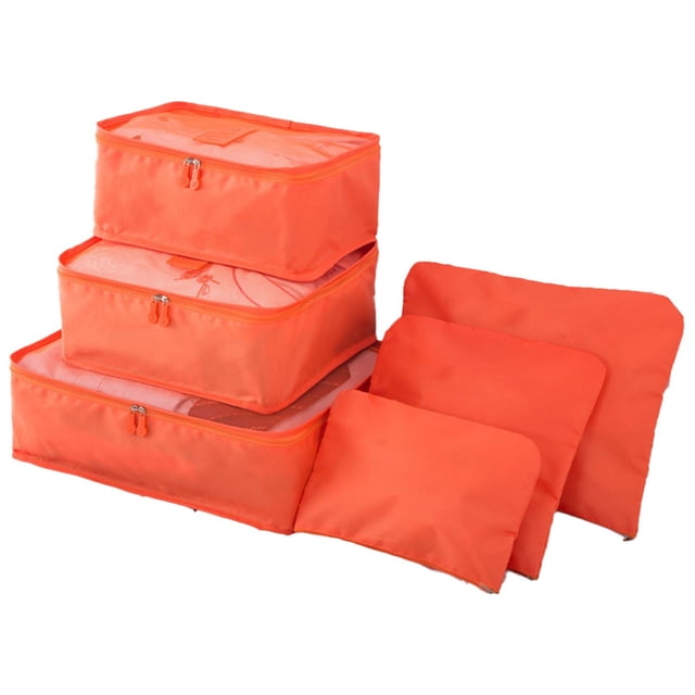 Square Fabric 6 Piece Travel Organizer Bags Fabric Storage Organizer Bedding Storage,Closet Organizer,Foldable Storage,Drawstring Storage Bag,Quilt Storage,Blanket Storage,Linen Organizer,Home Storag