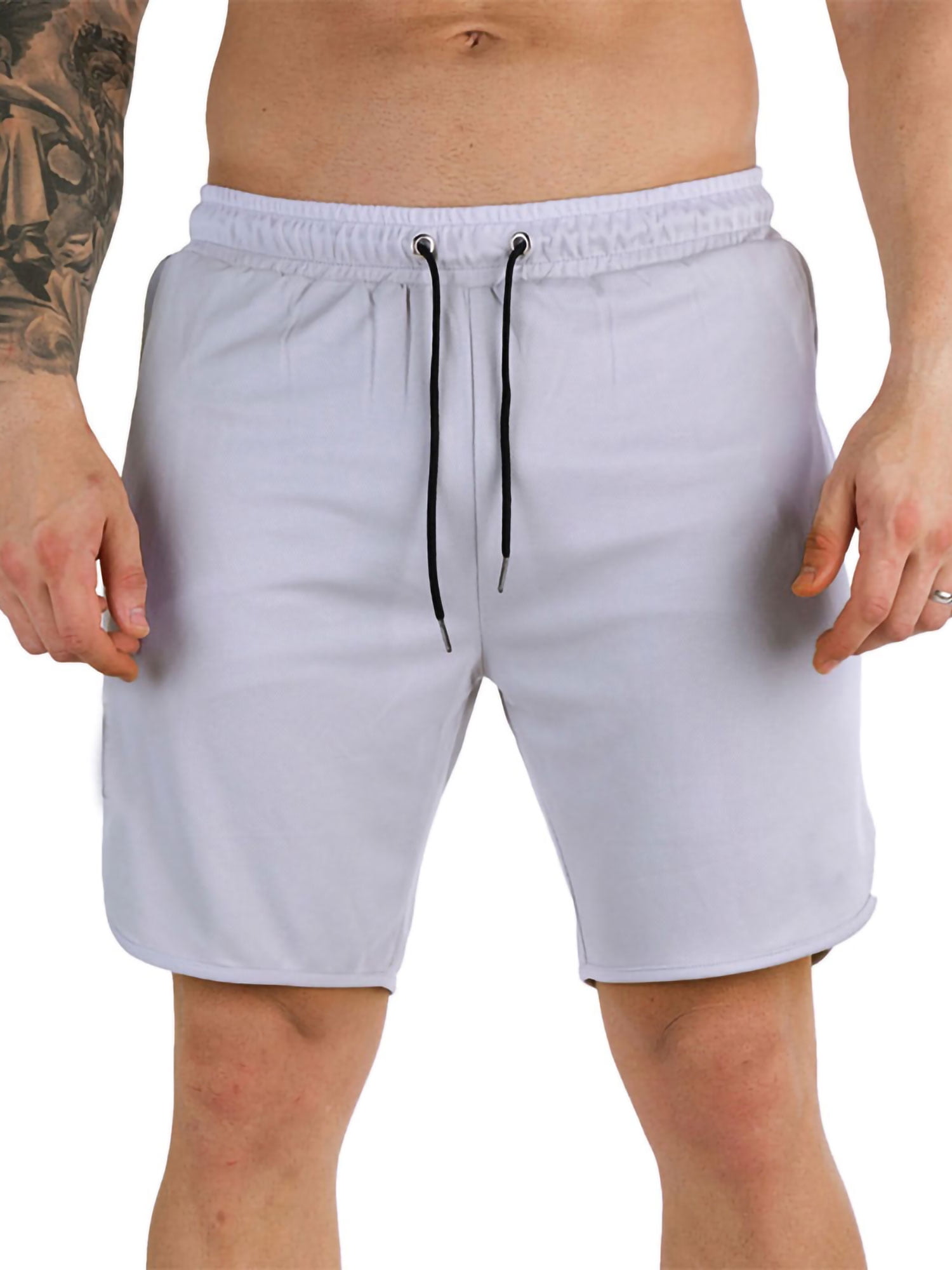 Niuer Mens Loose Fit 2 in 1 Running Shorts Drawstring Quick Dry Gym