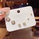 thumbnail image 4 of Pendientes cortos con microincrustaciones de circonitas y aguja de plata S925, pendientes de pelo corto, pendientes elegantes japoneses y coreanos de tres piezas, sencillos y combinables para mujer, 4 of 6