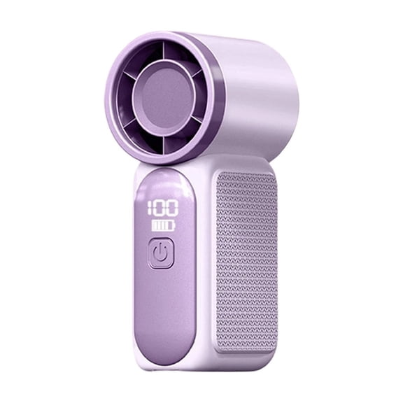 Portable Handheld Mini Fan, 6 Speeds Personal Fan with LED Display, USB Rechargeable, Mini Fan for Makeup, Travel, Outdoor,Purple