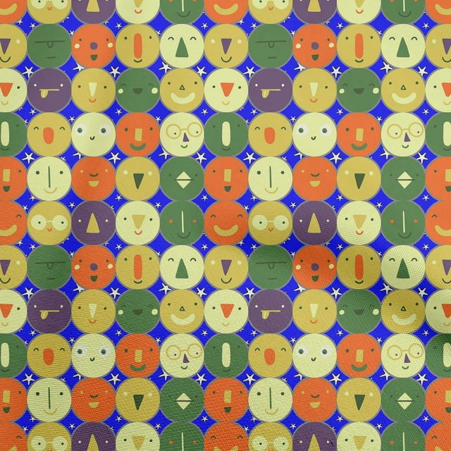 oneOone Polyester Spandex Lime Green Fabric Kids Circle Sewing Material Print Fabric By The Yard 56 Inch Wide