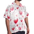 thumbnail image 2 of Valentine's Day Love ECG Men's Short Sleeve Beach Shirts, Casual Poplin Button Down Shirt, Summer Casual Printed Unisex Shirts, 2 of 6