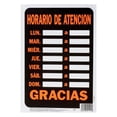 thumbnail image 1 of Letrero Para Pared Horario De Atención Hyko Plástico 30.6X21, 1 of 3