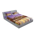 thumbnail image 2 of New York Fitted Sheet & Pillow Sham Set, NYC Exquisite Skyline Manhattan Old Neighborhood Tourist Country Print, Decorative Printed 6 Piece Bedding Decor Set, Calking, Purple and Yellow, by Ambesonne, 2 of 3