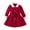 Red, variant on Girls Fleec𝖾-Lined Peacoat with Belt, Padded Warm Dress Coat with Ruffled Collar, Winter Button Closure Outerwear for Kids