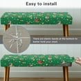 thumbnail image 5 of POLERO Christmas Rooster Print Dining Bench Cover Washable Stretch Piano Bench Seat Cover Removable Green Rectangle Seat Cushion Protector for Home Patio, Bedroom, Hotel, 5 of 7