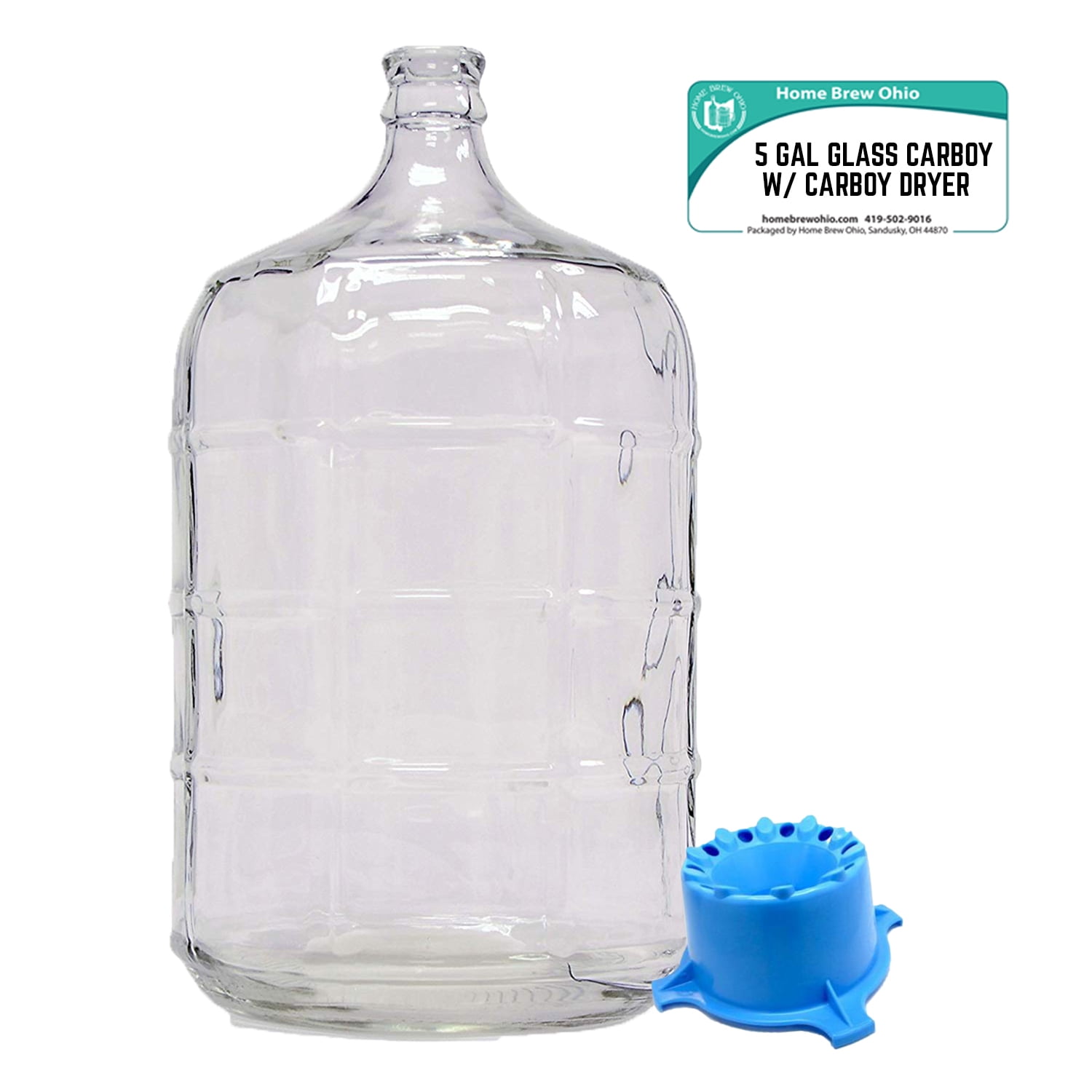 Buy Home Brew Ohio 5 Gallon Glass Carboy with Carboy Dryer Online at