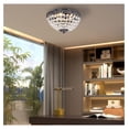 thumbnail image 2 of Crystal Flush Mount Chandelier, 3 Lights Glam Lighting Fixture with Antique Black Finish, Crystal Shade, Entryway, Living, Dining, Bedroom, Closet, 2 of 8