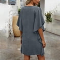 thumbnail image 5 of Swimsuit Coverup for Women V Neck Ruffled Beach Cover Ups Loose Fit Swimwear Swim Cover Up Beachwear, 5 of 6