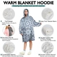thumbnail image 5 of Wearable Oversized Blanket,Blue Ethnic Geometric Pattern Wearable Blanket Hoodie for Adults,Cozy Hooded Blankets with Super Pockets,Super Warm Fuzzy Pullover for Women & Men, 5 of 6