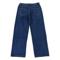 thumbnail image 4 of Bibifish Womens Jeans Dark Blue High Waist Wide Leg Denim Pants Asymmetric Button Detail Relaxed Fit Casual Daily Outings Stylish Jeans, 4 of 5