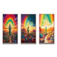 thumbnail image 2 of Designart "Cactus in Desert under Bright Rainbow II" Cactus Framed Wall Art Set Of 3 - Multicolor Traditional Frame Gallery Wall Set For Home Decor, 2 of 6