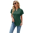 thumbnail image 1 of Askfv Womens Tops V-Neck T-shirt Short Sleeve Tunic Blouse Tops S-XXL, 1 of 3