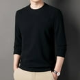 thumbnail image 5 of Men's Long Sleeve Round Neck Loose Pullover Casual Waffle T-shirt, 5 of 6