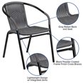 thumbnail image 5 of Flash Furniture 2 Pack Gray Rattan Indoor-Outdoor Restaurant Stack Chair, 5 of 5