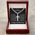 thumbnail image 2 of 85th Anniversary Necklace for Husband 85 Years Anniversary Jewelry for Him Men Cuban Link Chain with Cross Pendant, 2 of 9