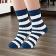 thumbnail image 3 of Vinsonshop 5 Pairs Mens Slipper Socks Fuzzy Socks Men Fluffy Socks Winter Socks Fluzzy Socks Warm Socks Soft Socks Navy One Size, 3 of 5