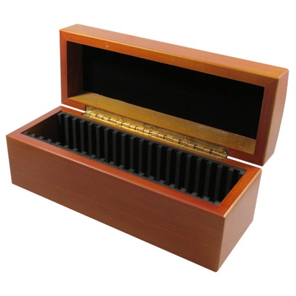 Caja de almacenamiento para monedas Guardhouse de madera, 20 compartimentos, certificada