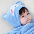 thumbnail image 4 of Unisex Baby Hooded Bath Towel, Toddler Soft Absorbent Animal Bathrobe Blanket Toddlers Shower Gifts for Boys Girls 27.5" x 55", 4 of 5