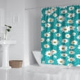 thumbnail image 2 of Turquoise Daisy Flower Pattern Shower Curtain 72"x72" ,Bathroom Decorative Shower Curtains Set with 12 Hooks,Modern Waterproof Washable Shower Curtain, 2 of 6
