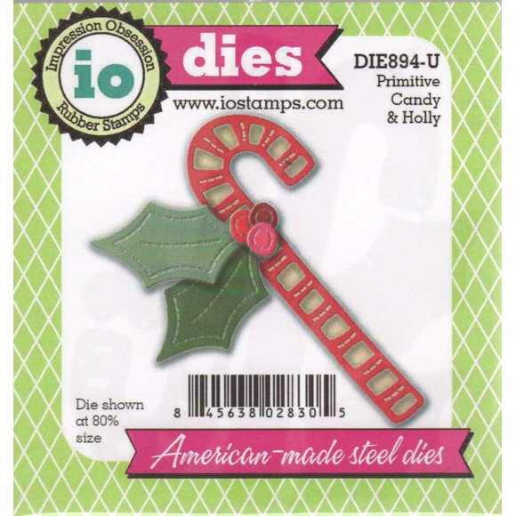 Impression Obsession DIE894U Primitive Candy and Holly Steel Die