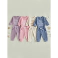 thumbnail image 3 of RUINIXCW New To The Cousin Crew Newborn Baby Boy Hospital Coming Home Outfit Infant Baby Boys Fall Winter Clothes Long Sleeve Waffled Romper and Pants Hat Set, 3 of 9