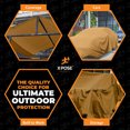 thumbnail image 2 of Xpose Safety Canvas Tarp - 10oz Tan Poly Canvas Tarps Heavy Duty Water Resistant with Brass Grommets- Multipurpose Outdoor Tarpaulin for Camping, Canopy, Trailer, Equipment Cover 20' x 20', 2 of 8