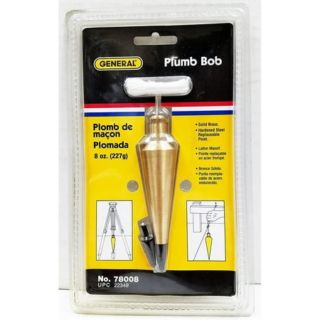 

LeCeleBee #800-8 8OZ Brass Plumb Bob Solid Brass. Hardened Steel Replaceable Point.