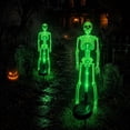 thumbnail image 2 of Solar Skeleton Yard Stake Lamp, Glow Bones Halloween Decoration with LED Light, Waterproof 3D Realistic Skull for Outdoor Grave Lawn Patio Fall Decor, 2 of 4
