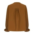 thumbnail image 6 of JINMGG Womens Tops,Women Blouse Tees Shirts Tops V-neck Pleated Long Sleeve Solid T-Shirt,Brown M, 6 of 7