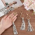thumbnail image 2 of 6Pcs PU Leather Tassel Keychain 6.89" Black White Cow Imitation Leather Tassels Lanyard Key Chain Holder with Gold Circle Lobster Clasp Key Ring, 2 of 5