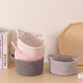 thumbnail image 4 of AAOMASSR Whisker-Approved Organization: Hand-Woven Cotton Cat Ear Organizer for Laundry, Toys, Cosmetics, and Desktop Storage(21x12CM)Gray, 4 of 5