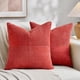 thumbnail image 1 of HAYAN 2 Packs Red Euro Decorative Throw Pillow Covers 26x26 Inch for Couch Bed Sofa, Holiday Christmas Home Decor Gift, Soft Corss Corduroy Patchwork Textured Square Cushion Case 66x66 cm, 1 of 1