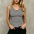 thumbnail image 2 of LEAVINGSUO Tank Tops for Women Sleeveless V-Neck Printed Blouses Tank With Chest Cushion Short Top For Spring And Summer Black S, 2 of 7