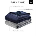 thumbnail image 4 of Cozy Tyme B17120-20NYK-UE 72 x 80 in. Hasina Weighted Blanket, Navy - 20 lbs, 4 of 9