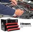 thumbnail image 3 of Tool Box with 3 Drawers, Industrial 20-Inch Friction Toolbox Portable Tool Chest for Garage Workshop Metal Toolbox, 3 of 7