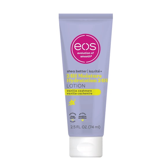 eos Shea Better 24H Moisture Body Lotion, for Dry Skin, Vanilla Cashmere, Travel Size